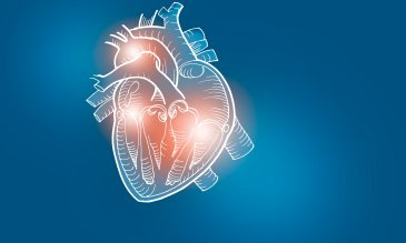 blue background image of a heart