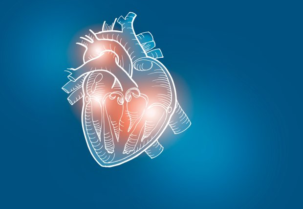 blue background image of a heart